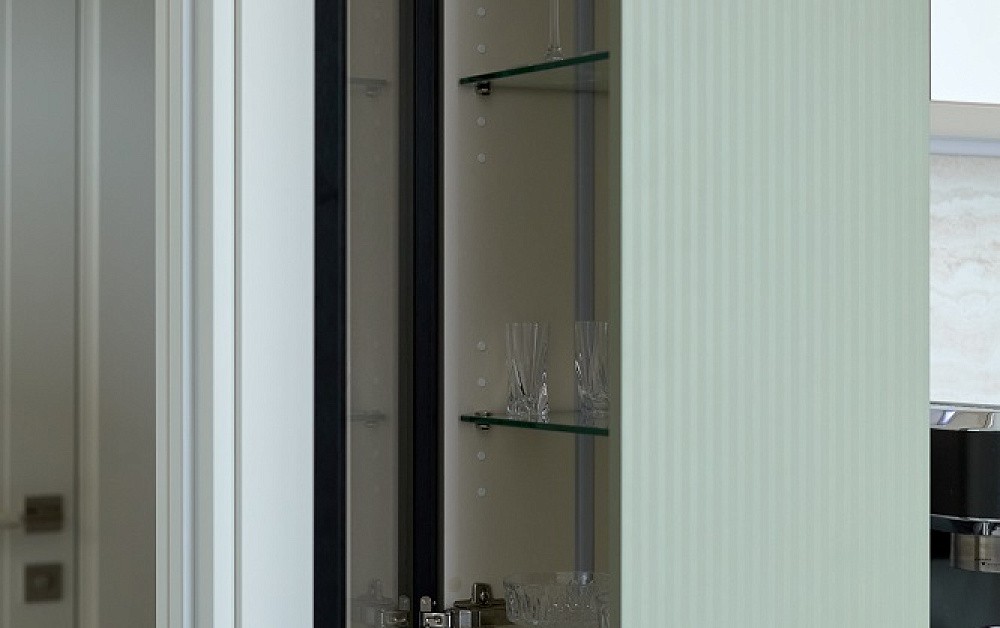 Кухня с фасадами с эффектом плиссировки