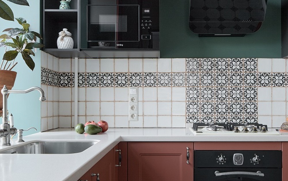 Необычная мандариновая кухня в сталинке