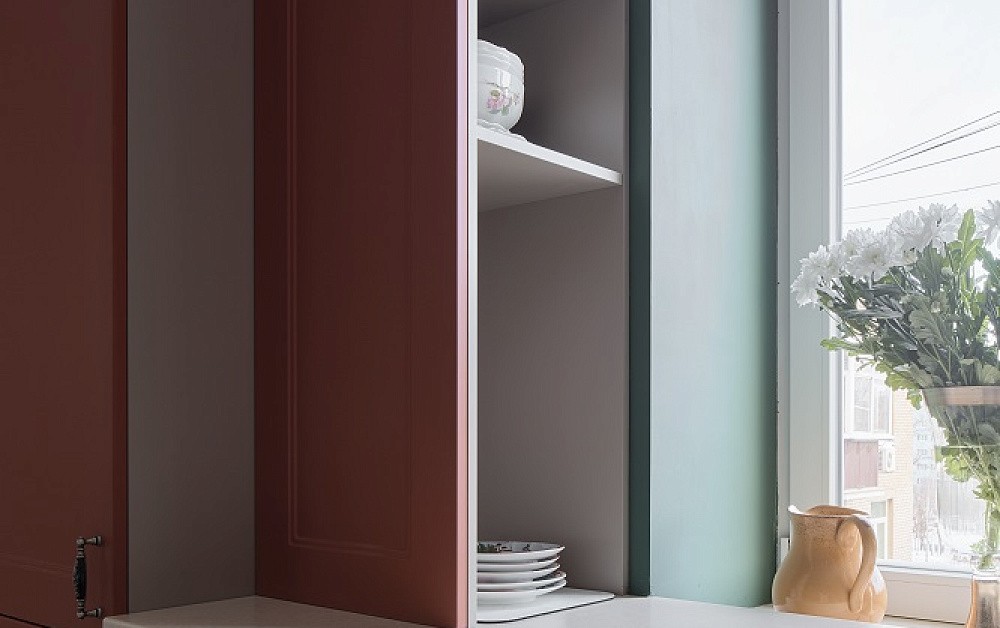 Необычная мандариновая кухня в сталинке