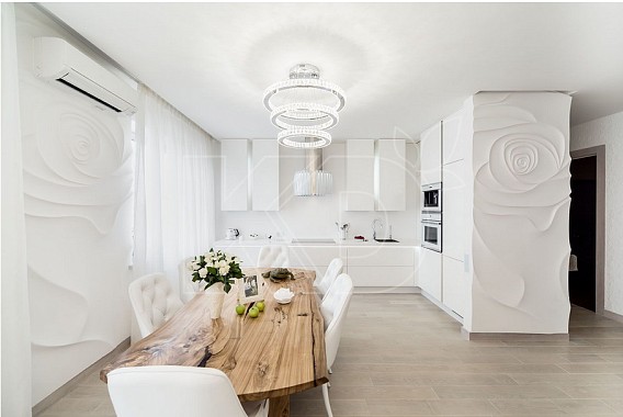 Белая  кухня в интерьере