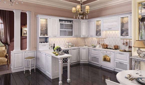 Классическая кухня из массива дерева