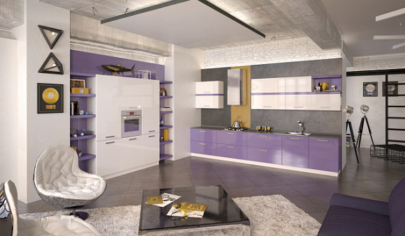 Фиолетовая кухня в Твери
