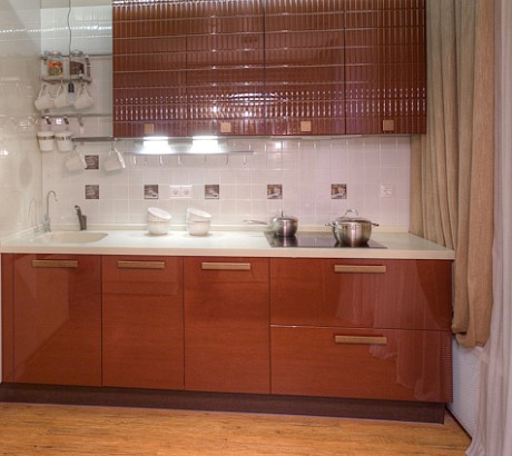 Кухня Фаворит 3 с фрезеровкой Шоколад